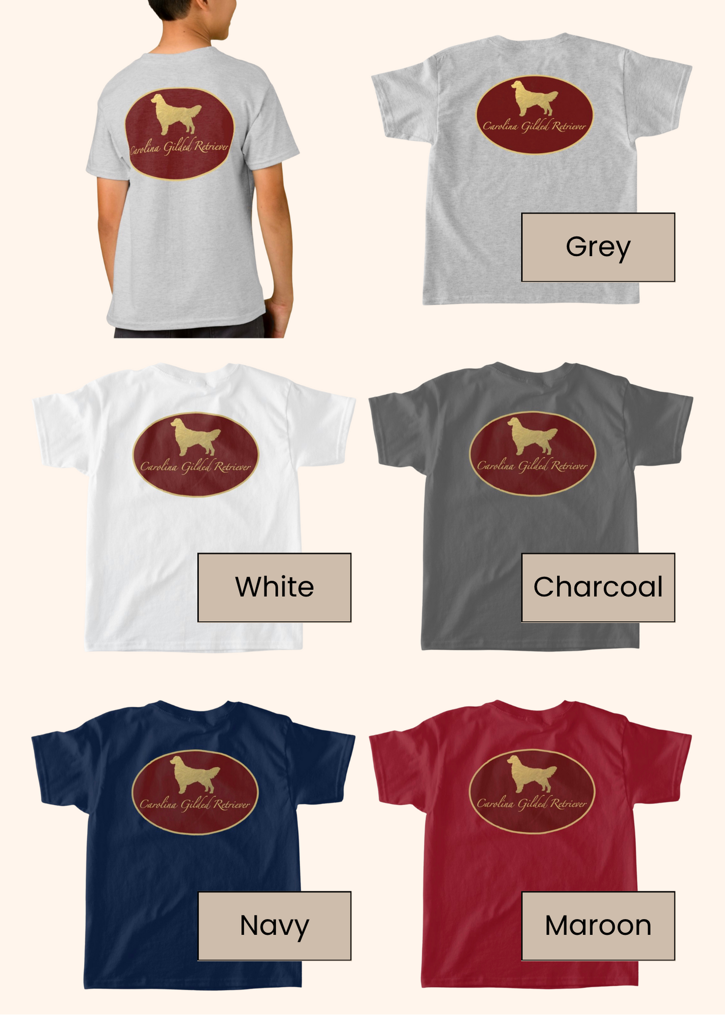 Carolina Gilded Retriever Kids Tees